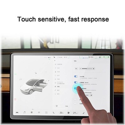 SaharaCase  ZeroDamage Ultra Strong Tempered Glass Screen Protector for Tesla Model 3 and Model Y, Clear (ZD-T00005)