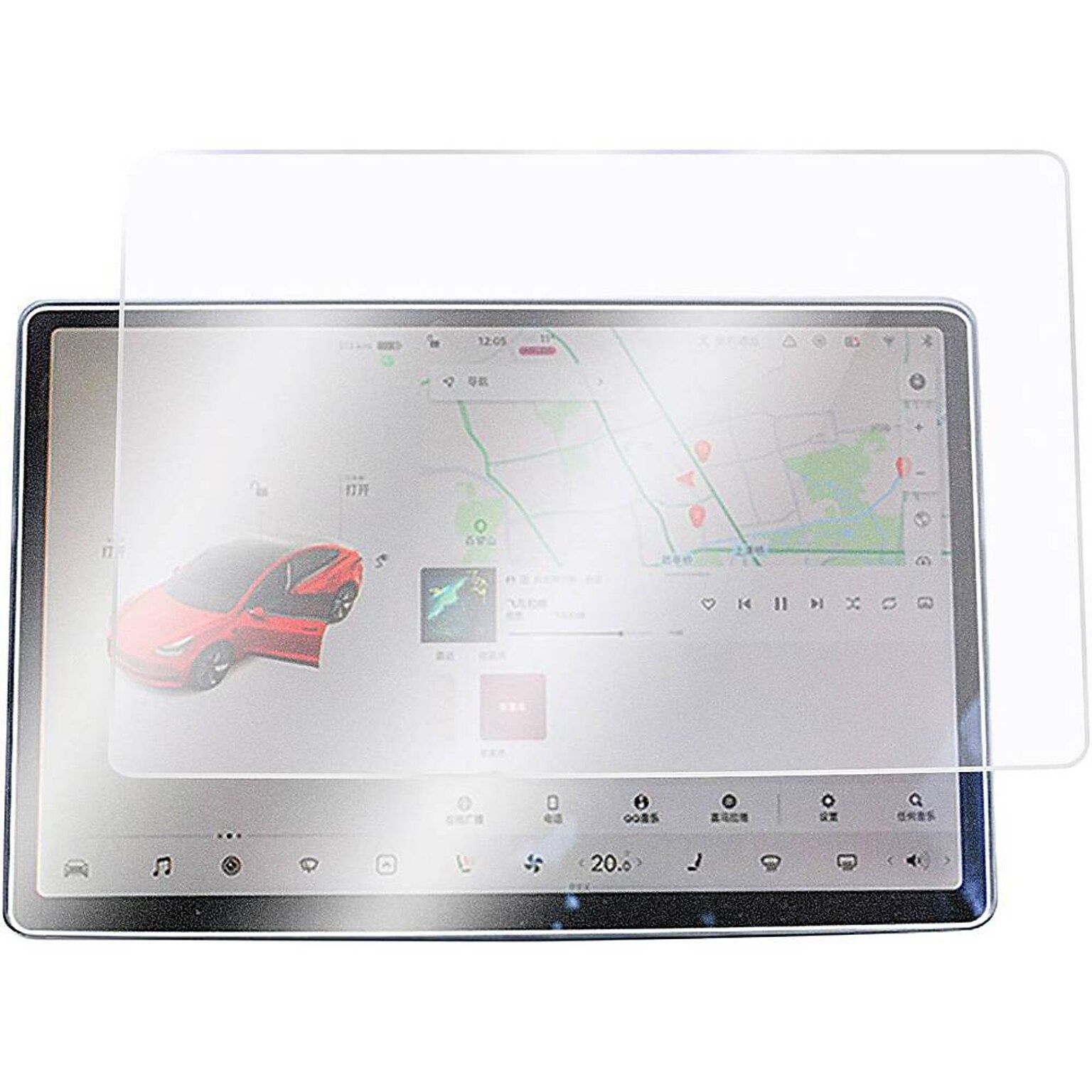 SaharaCase  ZeroDamage Ultra Strong Tempered Glass Screen Protector for Tesla Model 3 and Model Y, Matte Clear (ZD-T00007)