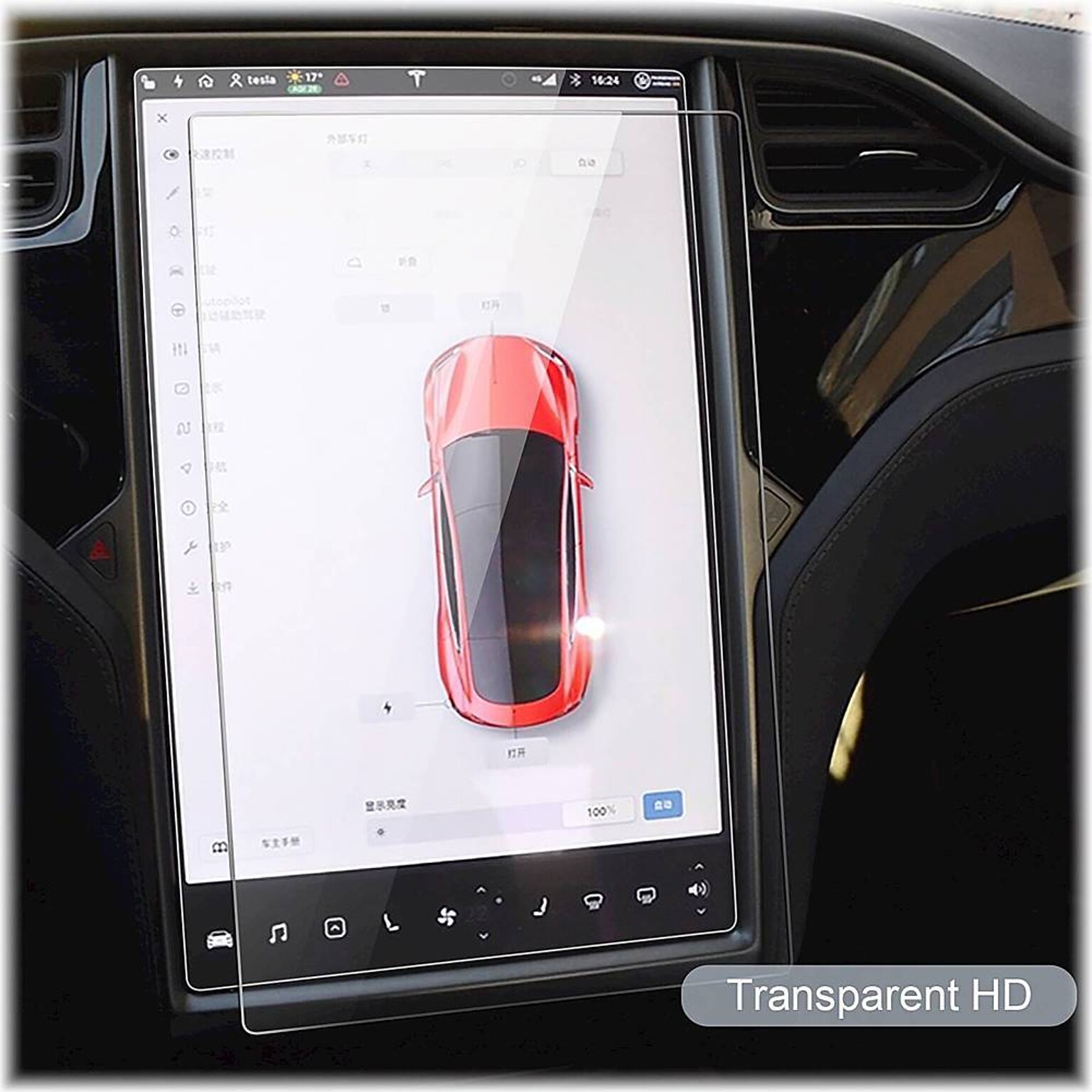 SaharaCase  ZeroDamage Ultra Strong Tempered Glass Screen Protector for Tesla Model S and Model X, Clear (ZD-T00008)