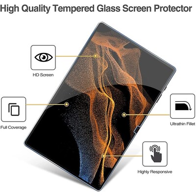 SaharaCase  ZeroDamage Ultra Strong Tempered Glass Screen Protector for Samsung Galaxy Tab S8 Ultra, Clear (ZD-T00026)