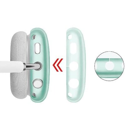 SaharaCase Hybrid Flex Case for Apple AirPods Max, Transparent Green (HP00007)