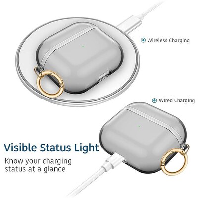 SaharaCase Hybrid Flex Series Case for Apple AirPods 3 (3rd Generation), Transparent Black (HP00078)