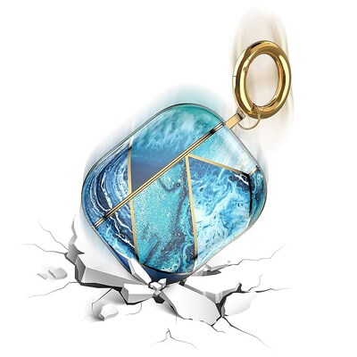 SaharaCase Marble Case for Apple AirPods 3 (3rd Generation), Blue/Gold (HP00083)