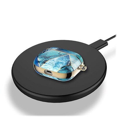 SaharaCase Marble Case for Apple AirPods 3 (3rd Generation), Blue/Gold (HP00083)