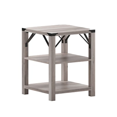 Flash Furniture Wyatt 17.5 x 17.5 3 Tier End Table, Gray Wash (ZG035GY)