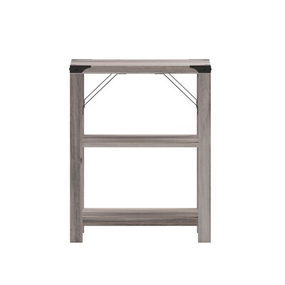 Flash Furniture Wyatt 17.5" x 17.5" 3 Tier End Table, Gray Wash (ZG035GY)