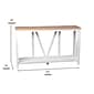 Flash Furniture Charlotte 52" x 14" 2-Tier Console Accent Table, Brushed White/Warm Oak (ZG034WHWAL)
