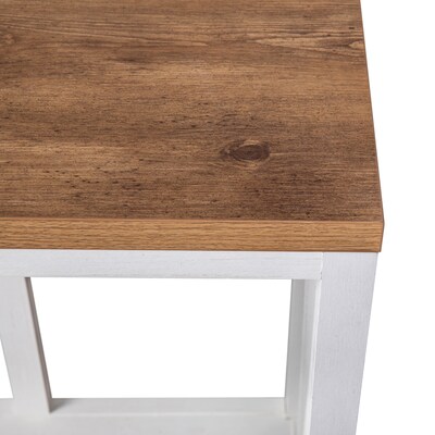 Flash Furniture Charlotte 52" x 14" 2-Tier Console Accent Table, Brushed White/Warm Oak (ZG034WHWAL)