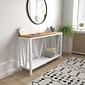 Flash Furniture Charlotte 52" x 14" 2-Tier Console Accent Table, Brushed White/Warm Oak (ZG034WHWAL)