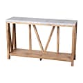 Flash Furniture Charlotte 52 x 14 2-Tier Console Accent Table, Warm Oak/Concrete (ZG034OAKCONC)