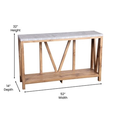 Flash Furniture Charlotte 52" x 14" 2-Tier Console Accent Table, Warm Oak/Concrete (ZG034OAKCONC)