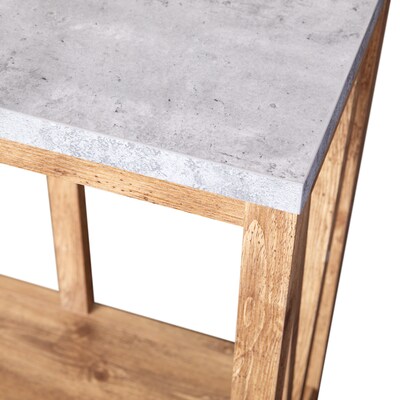 Flash Furniture Charlotte 52" x 14" 2-Tier Console Accent Table, Warm Oak/Concrete (ZG034OAKCONC)