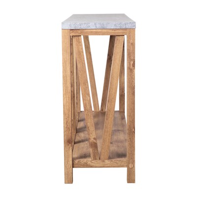 Flash Furniture Charlotte 52" x 14" 2-Tier Console Accent Table, Warm Oak/Concrete (ZG034OAKCONC)