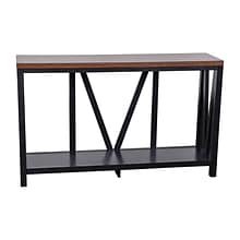 Flash Furniture Charlotte 52 x 14 2-Tier Console Accent Table, Black/Walnut (ZG034BKWAL)
