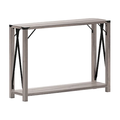 Flash Furniture Wyatt 43 x 11.5 2 Tier Console Entry Table, Gray Wash (ZG038GY)