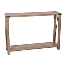 Flash Furniture Wyatt 43 x 11.5 2 Tier Console Entry Table, Rustic Oak (ZG038OAK)