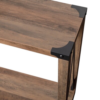 Flash Furniture Wyatt 43" x 11.5" 2 Tier Console Entry Table, Rustic Oak (ZG038OAK)