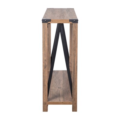 Flash Furniture Wyatt 43" x 11.5" 2 Tier Console Entry Table, Rustic Oak (ZG038OAK)