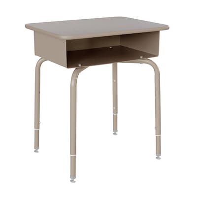 Flash Furniture Billie 24W Student Desk with Open Front Metal Book Box, Gray Granite/Silver (FDDESK