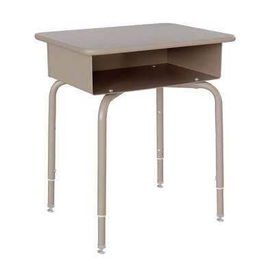 Flash Furniture Billie 24 W Student Desk with Open Front Metal Book Box, Gray Granite/Silver (FDDES