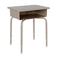 Flash Furniture Billie 24 W Student Desk with Open Front Metal Book Box, Gray Granite/Silver (FDDES