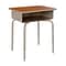 Flash Furniture Billie 24W Student Desk with Open Front Metal Book Box, Walnut/Silver (FDDESKGYWAL)