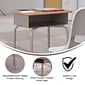Flash Furniture Billie 24"W Student Desk with Open Front Metal Book Box, Walnut/Silver (FDDESKGYWAL)