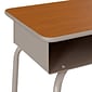 Flash Furniture Billie 24"W Student Desk with Open Front Metal Book Box, Walnut/Silver (FDDESKGYWAL)