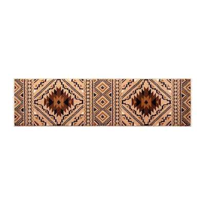 Flash Furniture Marana Collection Olefin and Cotton 120 x 36 Runner Machine Made Area Rug, Brown M