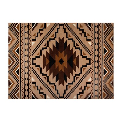 Flash Furniture Marana Collection Olefin and Cotton 84" x 60" Rectangular Machine Made Area Rug, Brown Multi (OKB7147ADL57BR)