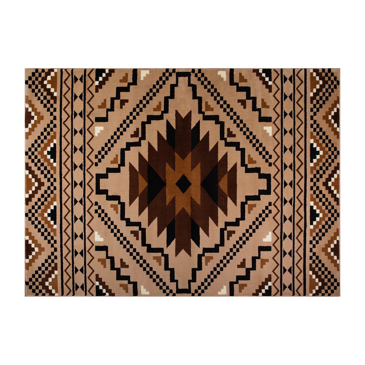 Flash Furniture Marana Collection Olefin and Cotton 84 x 60 Rectangular Machine Made Area Rug, Brown Multi (OKB7147ADL57BR)