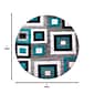 Flash Furniture Gideon Collection Olefin and Cotton 60" Round Machine Made Area Rug, Turquoise/Gray/White (OKH7146AT5RT)