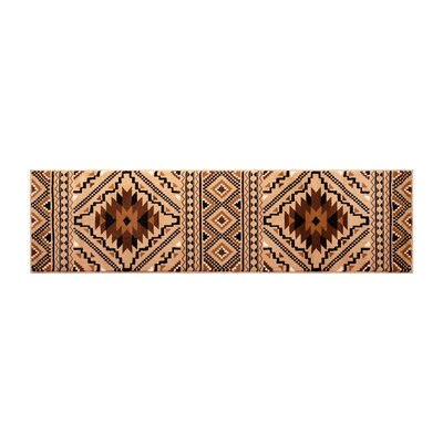 Flash Furniture Marana Collection Olefin and Cotton 84" x 24" Runner Machine Made Area Rug, Brown Multi (OKB7147ADL27BR)