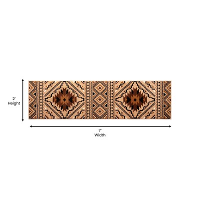 Flash Furniture Marana Collection Olefin and Cotton 84" x 24" Runner Machine Made Area Rug, Brown Multi (OKB7147ADL27BR)