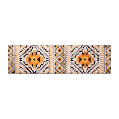 Flash Furniture Payson Collection Olefin and Cotton 120 x 36 Runner Machine Made Area Rug, Orange