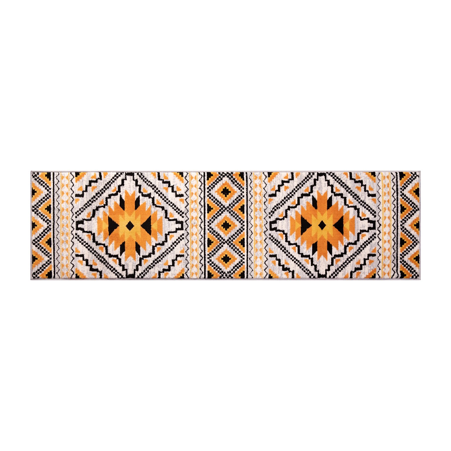 Flash Furniture Payson Collection Olefin and Cotton 84 x 24 Runner Machine Made Area Rug, Orange Multi (OKB7147A27OR)