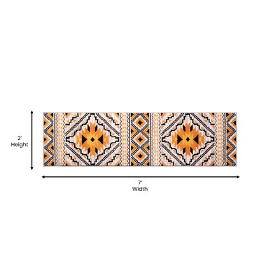 Flash Furniture Payson Collection Olefin and Cotton 84" x 24" Runner Machine Made Area Rug, Orange Multi (OKB7147A27OR)