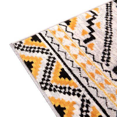 Flash Furniture Payson Collection Olefin and Cotton 84" x 24" Runner Machine Made Area Rug, Orange Multi (OKB7147A27OR)