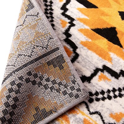 Flash Furniture Payson Collection Olefin and Cotton 84" x 24" Runner Machine Made Area Rug, Orange Multi (OKB7147A27OR)