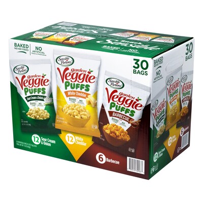 Sensible Portions Garden Veggie Puffs Variety Pack, 0.5 oz., 30/Box (325-00014)
