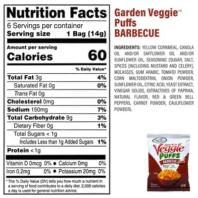 Sensible Portions Garden Veggie Puffs Variety Pack, 0.5 oz., 30/Box (325-00014)