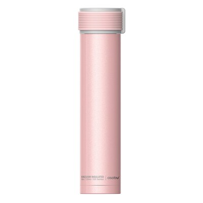 ASOBU Skinny Mini Ultimate Stainless Steel Vacuum Insulated Water Bottle, 8 oz., Pink (ADNANASBV20P)