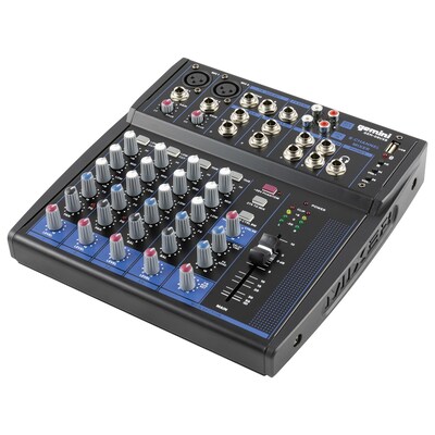 Gemini Compact Bluetooth Audio Mixer, 8 Channel, Black (GEM-08USB)