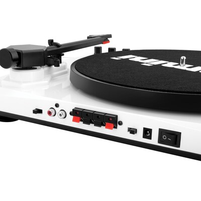 Gemini Belt-Drive Turntable System with Bluetooth & Dual Stereo Speakers, 3-Speed, White (TT-900BW)