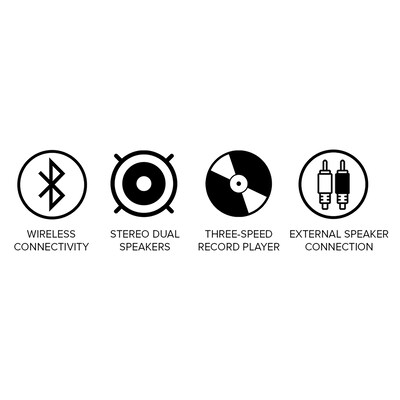 Gemini Belt-Drive Turntable System with Bluetooth & Dual Stereo Speakers, 3-Speed, White (TT-900BW)