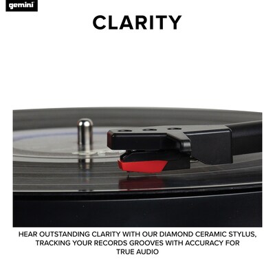Gemini Belt-Drive Turntable System with Bluetooth & Dual Stereo Speakers, 3-Speed, White (TT-900BW)