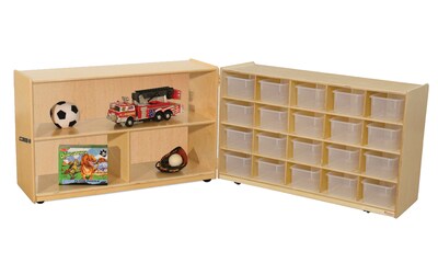 Wood Designs Half and Half Storage with (20) Translucent Trays (14631)