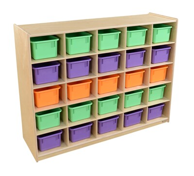 Wood Designs 25 Tray Storage with Assorted Pastel Trays (16003AP)