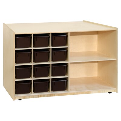 Wood Designs Double Mobile Storage with (12) Brown Trays (16602)