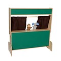 Wood Designs Deluxe Puppet Theater with Chalkboard & Brown Curtains (21650BN)